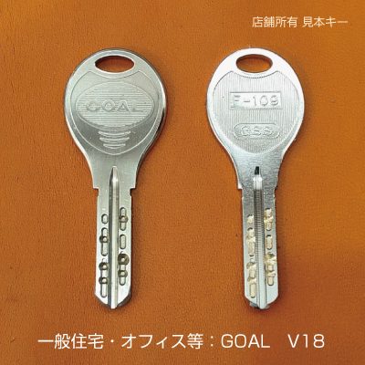 GOAL V18 ディンプルキーの卵型持ち手と、当日作成した合鍵のサンプル